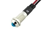 Alpinetech PL8B-B 8mm 5/16" Blue 12V LED Metal Signal Indicator Pilot Dash Light