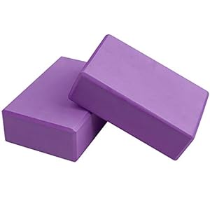 Matymats Yoga Blocks Set (2 Pack) High Density Supportive EVA Foam Blocks Sturdy Enough for Yoga Pilates, Meditation 9X6X3 inches