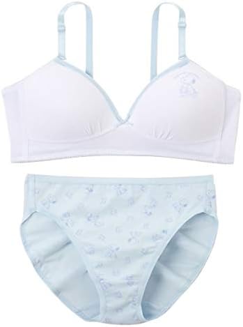 Amazon Nissen ニッセン ブラジャー ブラジャー ショーツセット 綿混 スヌーピー キャラクターデザイン モールドカップノンワイヤーブラジャー ショーツセット ブルー S ブラジャー 通販