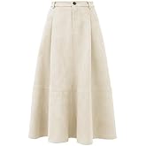 HERBATOMIA Women’s High Waist Casual Washed Frayed Stretchy Jean Skirts for Women