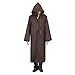 wodceeke Halloween Star Wars Jedi Robe, Unisex Deluxe Knight Cool Tunic Hooded Robe Cloak for Cosplay & Halloween Party Brown