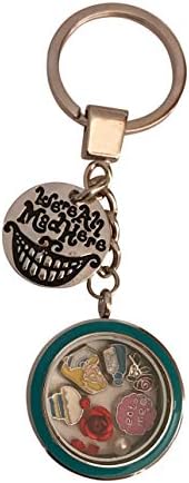 Keepsake Key Chain with Gift Packaging Alice in Wonderland Keychain Floating Locket