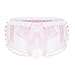 Alvivi Men's Ruffle Lace Bikini Brief Jockstrap Sissy Pouch Organza Skirted Underwear Crossdress Panties White Medium (Waist 31.0