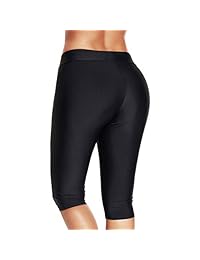 Pantalones cortos largos para dama, de cintura alta, para natación, bikini, parte inferior de tankini, pantalones cortos para playa, surf, bañador