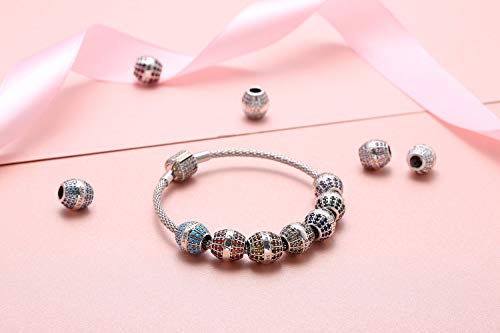 Clasp Bracelet 925 Sterling Silver Women charm Bangle Bracelets (6.7inch)