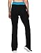 HDE Women's Color Block Fold Over Waist Yoga Pants Flare Leg Workout Leggings,Black & Teal,Small