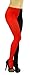 ToBeInStyle Women's Two Toned Jester Tights w/Reinforced Toe - One Size: Plus/Queen - Black/Red