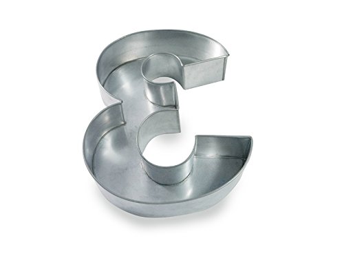 Small Number Three 3 Wedding Birthday Anniversary Cake Baking Pan / Tin 10" X 8"