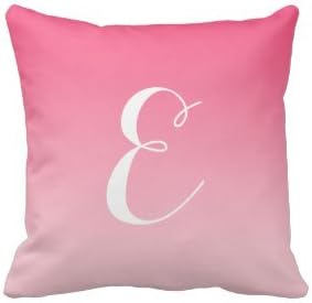 HFC Case Decorative Cotton Girly Modern Pink Ombre Custom Monogram Throw Pillow 18"x18" (One Sides)