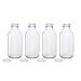 Glass Milk Bottles - USA Made 33.8 oz Jugs with Extra Lids - Set of 4