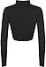WearAll Womens Turtle Neck Crop Long Sleeve Plain Top - Black - US 4-6 (UK 8-10)