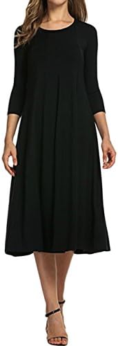 Jiu1ai Womens Long Sleeve Swing Dress Plus Size Maternity Dress For Women 3XL