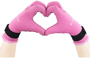 OMGear Neoprene Gloves Diving Wetsuit Gloves 3mm Glued Anti-Slip Flexible Thermal with Adjustable Waist Strap for Snorkeling Scuba Diving Surfing Kayaking Rafting Spearfishing Sailing
