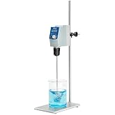 ONiLAB Electric Overhead Stirrer, LCD Digital Overhead Stirrer Mixer with Stirring Rod and Stand，Powerful 70L ，100000 mPas ， 50~1100RPM （Stand Included), Dark Blue