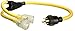 Coleman Cable 01934 3-Feet Generator Power Cord Adapter; 10/4 Splitter Y Adapter; L14-30P to (2) 10/3 Lighted 5-20R