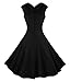 KILLREAL Women's 1950s Cut Out V-Neck Vintage Casual Party Cocktail Swing Dress
