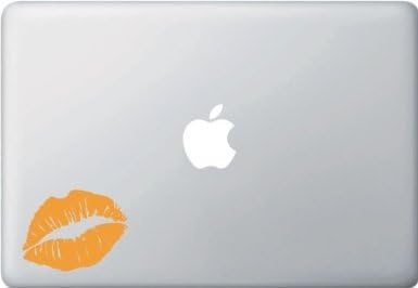 HOT LIPS Sexy Lady Lips 6" (color: ORANGE) Vinyl Decal Window Sticker for Cars, Trucks, Windows, Walls, Laptops, and other stuff.