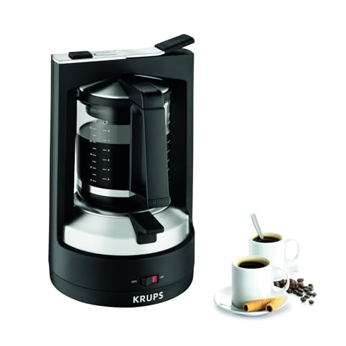 Krups Filterkaffeemaschine T8, 850 Watt, automatische Abschaltung, 8-12 Tassen, 1L Fassungsvermögen, permanenter Filter, beleuchteter Ein-/ Ausschalte