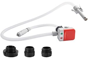 ALLUWANTISHERE Saker Sakerplus Portable Fuel Pump, 2.4GPM Battery-Powered Liquid Pump with 4 Can Adapters & 51" Hose, Portable for Gasoline, Diesel, Oil