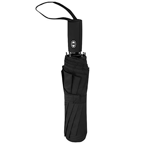 Becky Windproof Umbrella 10 Rib Compact Travel Folding Umbrella with Automatic Opening for Men and Women