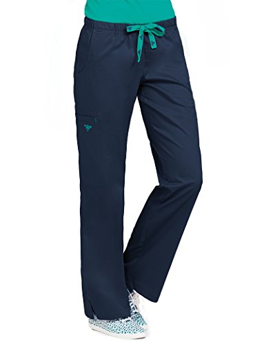 Med Couture Women's Gigi Boot Leg Scrub Pant, New Navy/Spearmint, XX-Large