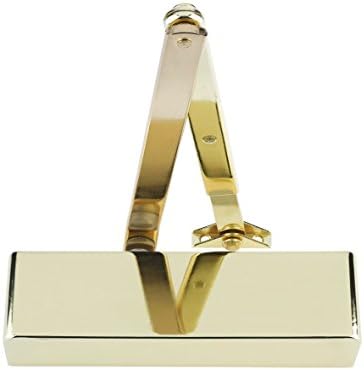 ZDC0024 Size 2-4 Door Closer C/W Back Check & Delayed Action - Silver Flat Arm and Body (P.A Bracket Inc) Silver Semi Radiused Cover - Available in 4 Finishes (Polished Brass)