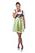 Bavarian Women's Dirndl dress 3-pieces with apron and blouse green pink