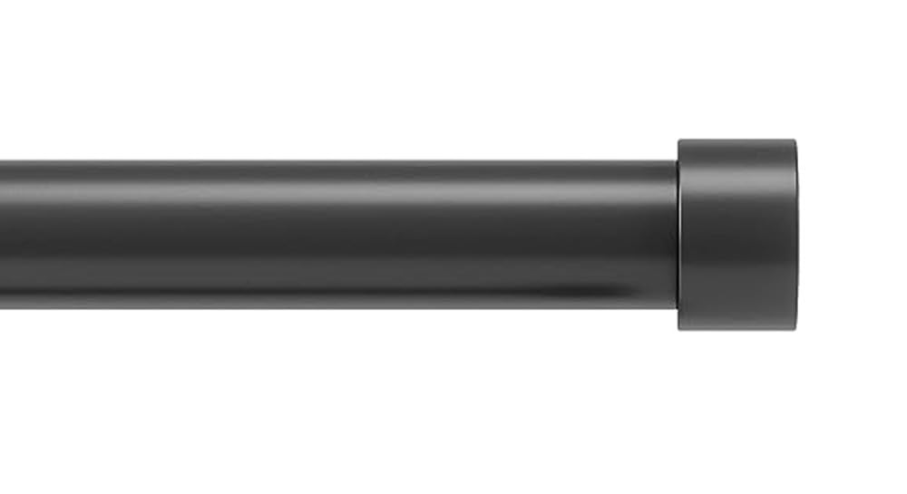 Curtain Rods - End Cap Style Design, Metal Extendable Curtain Rods Curtain Rods for Door Curtains Heavy Duty Curtain Rods 1 Inch Diameter. (Black 80to300cm)