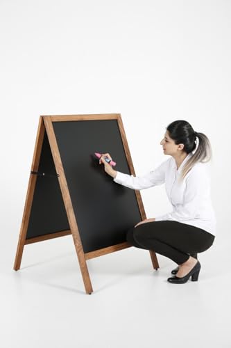 DISPLAY SALES A1 Wooden Sidewalk Stop | Outdoor Sidewalk Stop with 2 Magnetic Sheets Included | Waterproof Poster Holder A1 Size | Beech Wood Menu Board | Magnetic Board