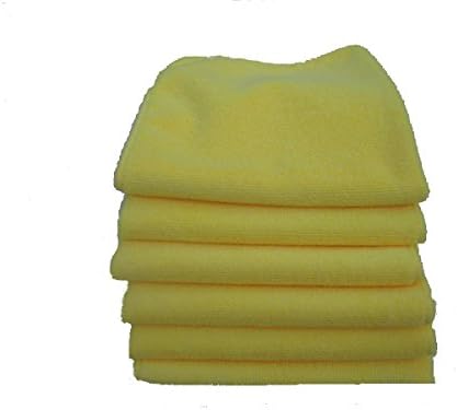 Show Car Guys 6 Yellow All Purpose Microfiber Towels 16" X 16"- 300 GSM Professional Quality Towels - Multi-Purpose Microfiber Towels Plus 1 Bonus Microfiber Glass Towel.
