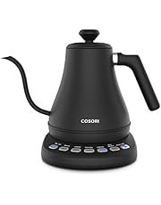 COSORI CO108-NK Electric Gooseneck 0.8L 5 Variable Presets Pour Over Kettle & Coffee Kettle, 100% Stainless Steel Inner Lid & Bottom, Matte Black