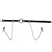 Agoky Women's Faux Leather Harness Collar Cupless Bra Open Mouth 2 Pcs Lingerie Set Role Play Costumes