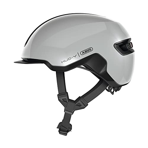 ABUS Bike Helmet HUD-Y with Rear Light, race grey, S