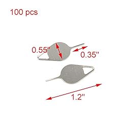 Geesatis 100 PCS Silver Sim Card Tray Needle Pin