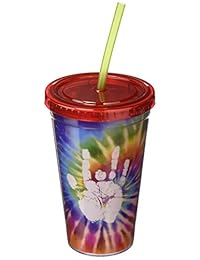 icup 34156 Garcia Tie Dye Handprint Taza con paja,