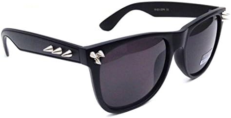 Black & Silver Spike Wayfarer Sunglasses #3