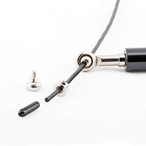 Portzon Jump Rope, Non-Slip Aluminum Handle, Adjustment Length, Built-in 360° Rotating Ball Bearing Portable for Fitness Training Equipment