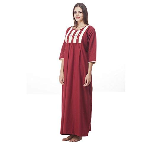 Women's Breast Feeding Nursing Gown (SPNFD-MR, Red, Free Size)