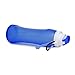 HAMSWAN 500ml Water Bottle Bpa Free Silicone Foldable Bottle with Hook [Leakproof, Heatproof, Portable, Semi-Transparent] for Outdoor Sports (17OZ)- Blue