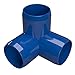 FORMUFIT 1/2” 3-Way Elbow Furniture Grade PVC Fitting in Blue, Made in USA, UV-Resistant, Impact-Proof, 0.840” Actual Socket Diameter (Pack of 10)