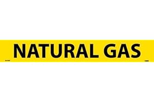 NMC A1172Y Natural Gas Pipe Marker - 14in. x 2 in. PS Vinyl Pipe Marker with Black Text on Yellow Base