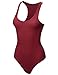 Made by Emma Classic Solid Sleeveless Scoop Neck Bodysuit Burgundy M