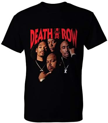 Death Row Records Tupac Dre Lack Tee Shirt Mens Round Neck Short Sleeves Cotton Bottoming T-Shirt Fashion Tops