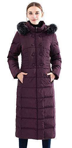Obosoyo Women's Hooded Thickened Long Down Jacket Maxi Down Parka Puffer Coat Purple M - Thumbnail 7
