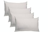 Cotton Craft 4 Pack Pillow Cases - Standard 20x30 - White - 220 TC Thread Count Soft Sateen - Generous 4 Inch Hem - 100% Pure Combed Ringspun Cotton - Easy Care Machine Wash