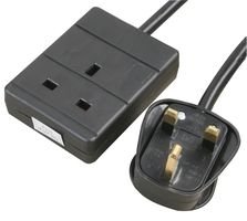 PRO ELEC - Extension Lead, 1 Socket, 2 Metres (Black)