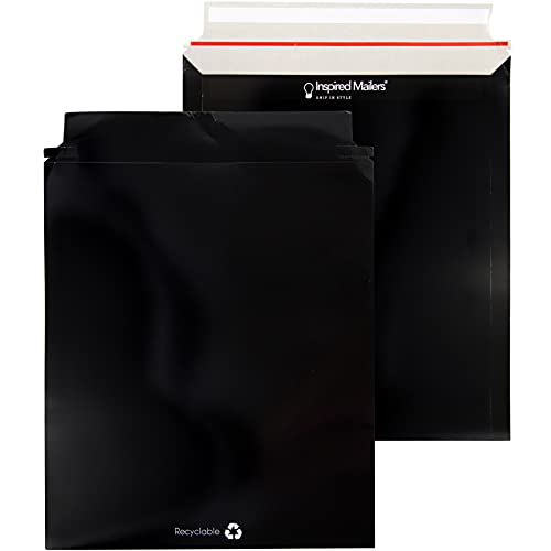 Paperboard Mailers 12.75x15" Black Paper Mailing Envelopes 50 Pack