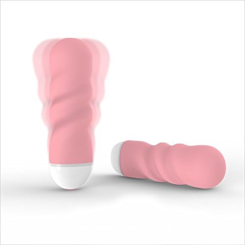 Bombomda Spiral Shape Vibrating Wand Massager - Magnetic Port Rechargeable Waterproof Silicone 8 Vibration Modes Handheld Wand Quiet Yet Body Massage for Women, Ladies or Couples (Pink)