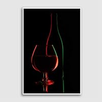 Framed Canvas Wall Art Wine Glass Canvas Prints Home Artwork Decoration for Living Room,Bedroom - 16x24 inches