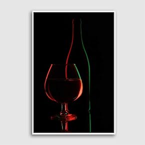 Framed Canvas Wall Art Wine Glass Canvas Prints Home Artwork Decoration for Living Room,Bedroom - 16x24 inches